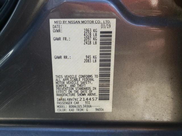 Photo 10 from auction – 2019 NISSAN ALTIMA S with VIN 1N4BL4BV7KC214457