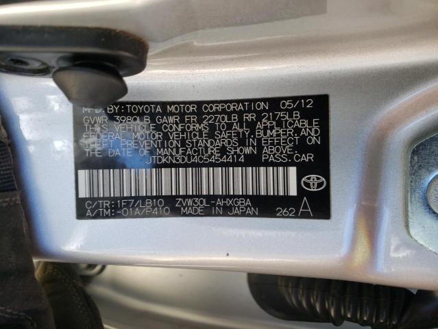 Photo 10 from auction – 2012 TOYOTA PRIUS with VIN JTDKN3DU4C5454414