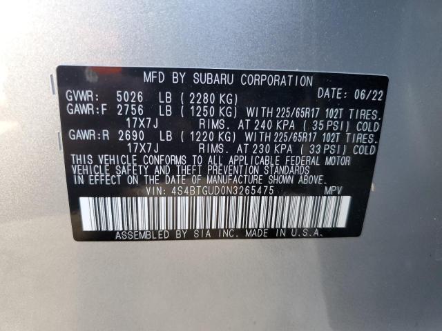 Photo 10 from auction – 2022 SUBARU OUTBACK WI with VIN 4S4BTGUD0N3265475
