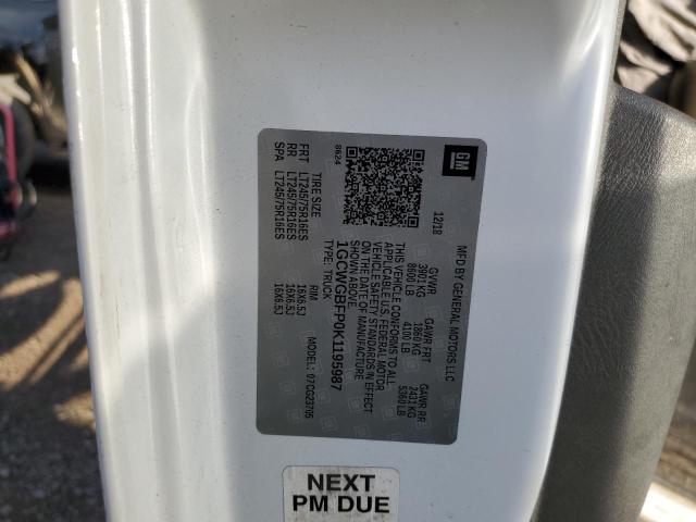 Photo 10 from auction – 2019 CHEVROLET EXPRESS G2 with VIN 1GCWGBFP0K1195987