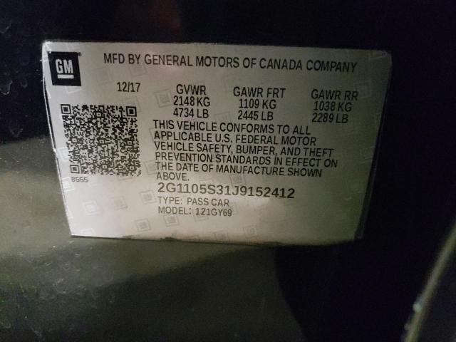 Photo 10 from auction – 2018 CHEVROLET IMPALA LT with VIN 2G1105S31J9152412
