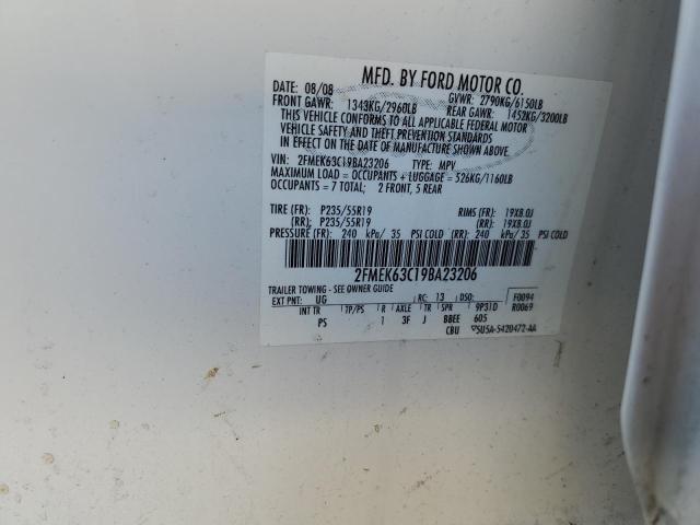 Photo 10 from auction – 2009 FORD FLEX LIMIT with VIN 2FMEK63C19BA23206