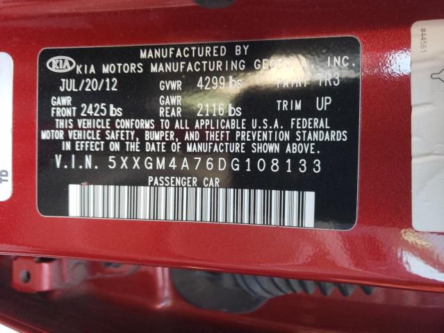 Photo 10 from auction – 2013 KIA OPTIMA LX with VIN 5XXGM4A76DG108133