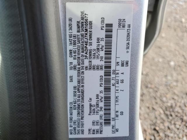 Photo 10 from auction – 2019 FORD FIESTA SE with VIN 3FADP4EJ7KM105677