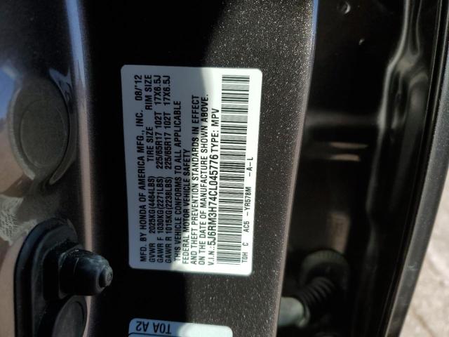 Photo 10 from auction – 2012 HONDA CR-V EXL with VIN 5J6RM3H74CL045776