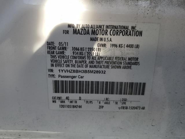Photo 10 from auction – 2011 MAZDA 6 I with VIN 1YVHZ8BH3B5M28932