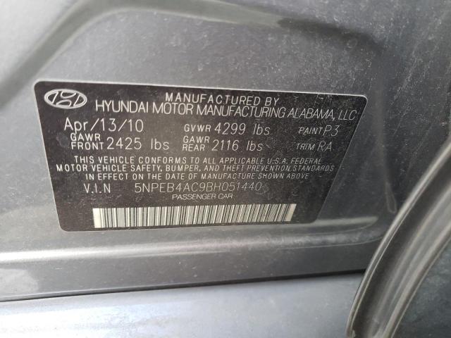 Photo 10 from auction – 2011 HYUNDAI SONATA GLS with VIN 5NPEB4AC9BH051440