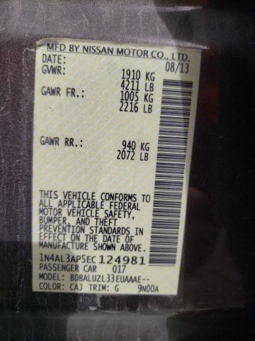 Photo 10 from auction – 2014 NISSAN ALTIMA 2.5 with VIN 1N4AL3AP5EC124981