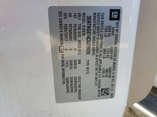Photo 10 from auction – 2012 CHEVROLET AVALANCHE with VIN 3GNTKGE74CG278090