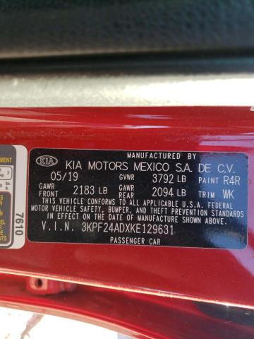 Photo 10 from auction – 2019 KIA FORTE FE with VIN 3KPF24ADXKE129631