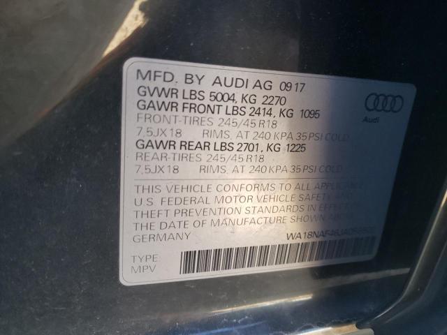 Photo 10 from auction – 2018 AUDI A4 ALLROAD with VIN WA18NAF46JA059502