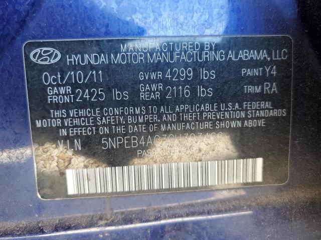 Photo 10 from auction – 2012 HYUNDAI SONATA GLS with VIN 5NPEB4AC3CH393466