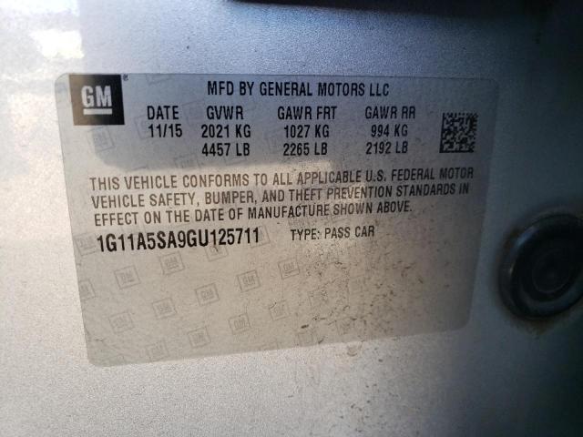 Photo 10 from auction – 2016 CHEVROLET MALIBU LIM with VIN 1G11A5SA9GU125711