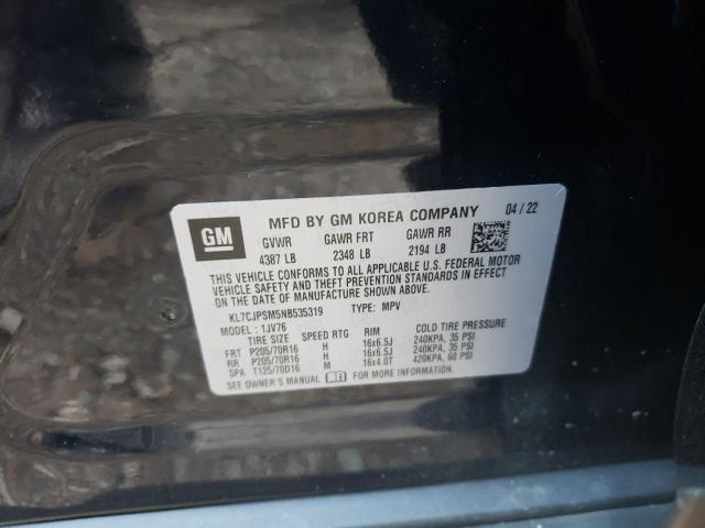 Photo 10 from auction – 2022 CHEVROLET TRAX 1LT with VIN KL7CJPSM5NB535319
