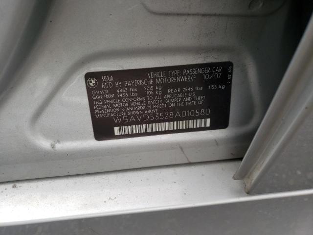 Photo 10 from auction – 2008 BMW 335 XI with VIN WBAVD53528A010580