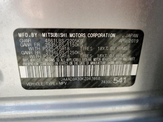 Photo 10 from auction – 2019 MITSUBISHI OUTLANDER with VIN JA4AD3A30KZ047668