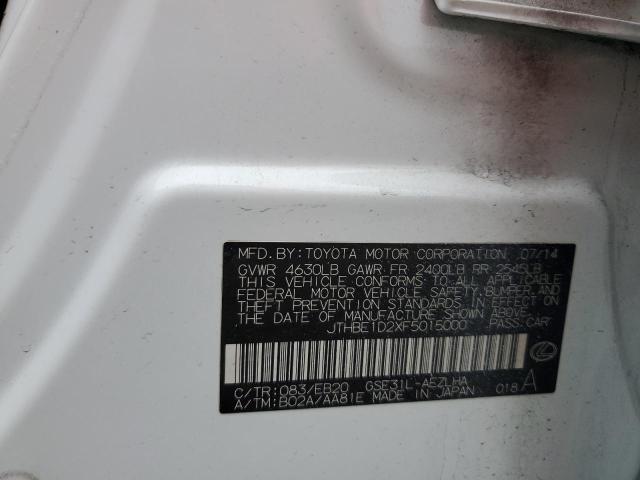 Photo 10 from auction – 2015 LEXUS IS 350 with VIN JTHBE1D2XF5015000
