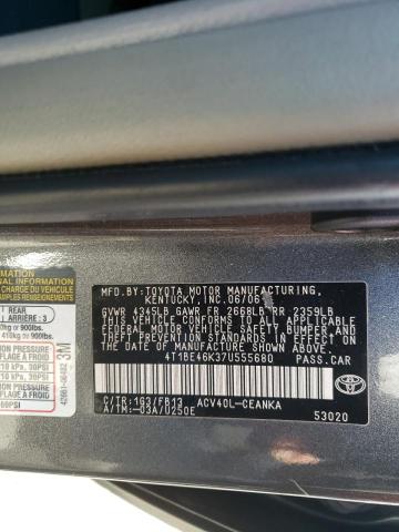 Photo 10 from auction – 2007 TOYOTA CAMRY CE with VIN 4T1BE46K37U555680