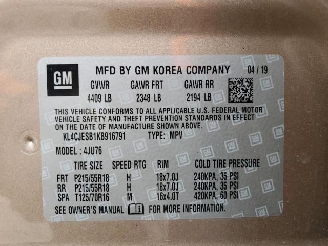 Photo 10 from auction – 2019 BUICK ENCORE PRE with VIN KL4CJESB1KB916791