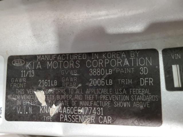 Photo 10 from auction – 2014 KIA FORTE LX with VIN KNAFX4A60E5177431
