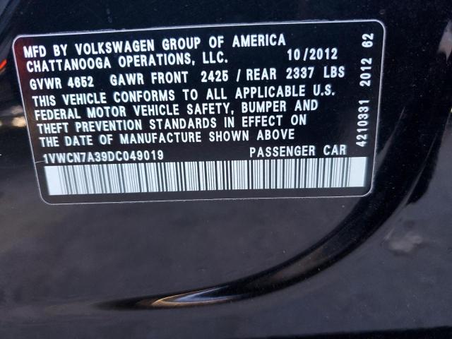 Photo 10 from auction – 2013 VOLKSWAGEN PASSAT SEL with VIN 1VWCN7A39DC049019