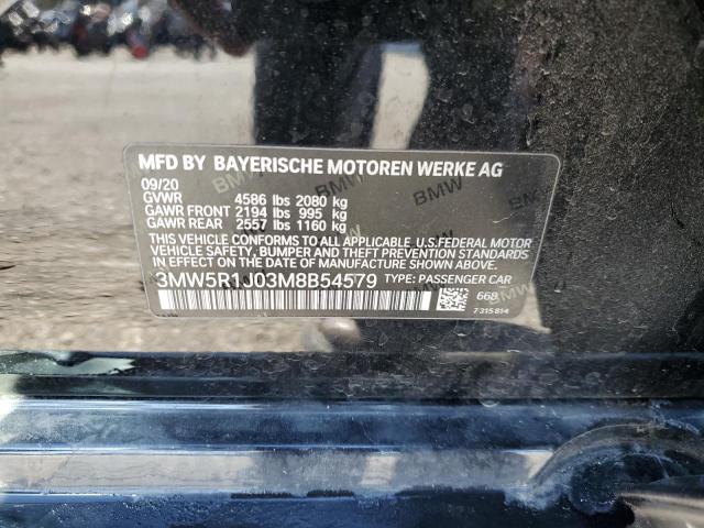 Photo 10 from auction – 2021 BMW 330I with VIN 3MW5R1J03M8B54579