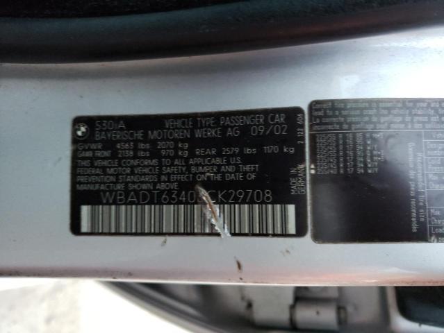 Photo 10 from auction – 2003 BMW 530 I AUTO with VIN WBADT63403CK29708