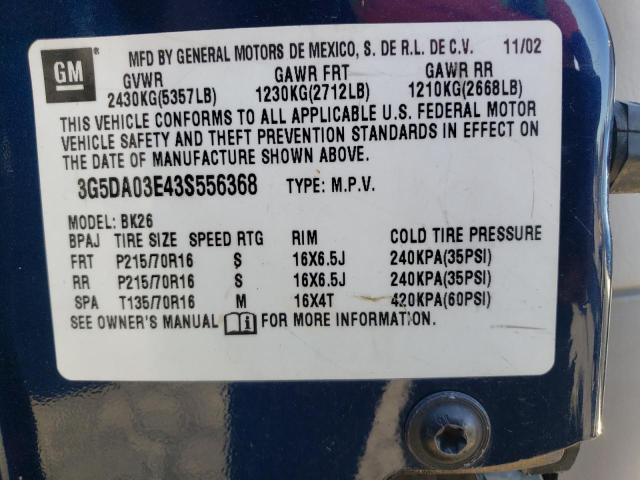 Photo 10 from auction – 2003 BUICK RENDEZVOUS with VIN 3G5DA03E43S556368