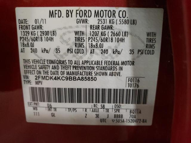 Photo 10 from auction – 2011 FORD EDGE LIMIT with VIN 2FMDK4KC9BBA85850