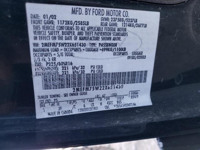 Photo 10 from auction – 2002 MERCURY GRAND MARQ with VIN 2MEFM75W22X651430