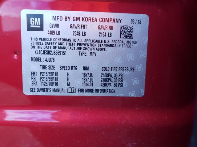 Photo 10 from auction – 2018 BUICK ENCORE PRE with VIN KL4CJESB2JB669151