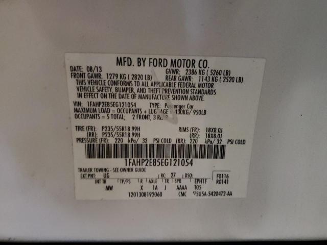 Photo 10 from auction – 2014 FORD TAURUS with VIN 1FAHP2E85EG121054