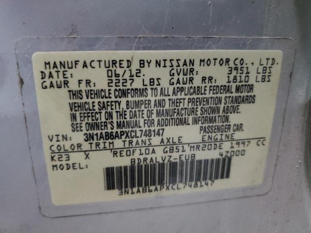 Photo 10 from auction – 2012 NISSAN SENTRA 2.0 with VIN 3N1AB6APXCL748147