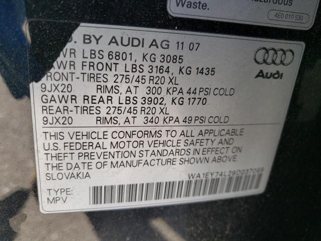Photo 10 from auction – 2008 AUDI Q7 3.6 QUA with VIN WA1EY74L28D037089