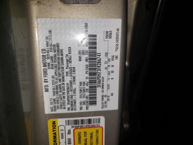 Photo 10 from auction – 2015 FORD FUSION SE with VIN 3FA6P0H73FR286741