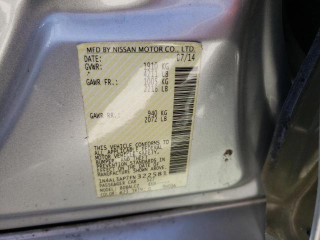 Photo 10 from auction – 2015 NISSAN ALTIMA 2.5 with VIN 1N4AL3AP7FN322581