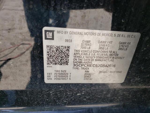Photo 10 from auction – 2018 CHEVROLET SILVERADO with VIN 3GCPCREC9JG542076
