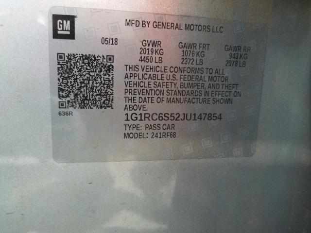 Photo 10 from auction – 2018 CHEVROLET VOLT LT with VIN 1G1RC6S52JU147854