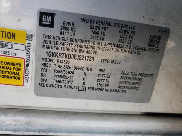 Photo 10 from auction – 2014 GMC ACADIA DEN with VIN 1GKKRTKD0EJ221720