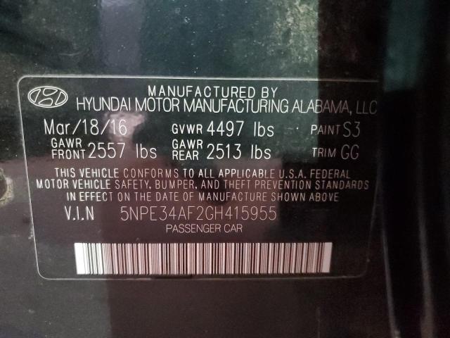 Photo 10 from auction – 2016 HYUNDAI SONATA SPO with VIN 5NPE34AF2GH415955