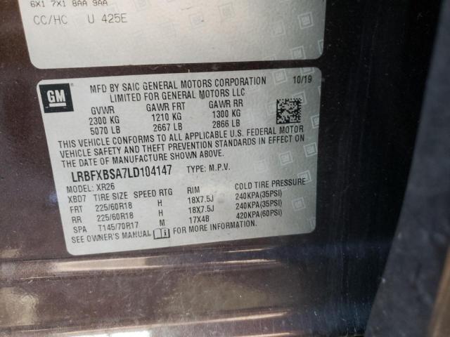 Photo 10 from auction – 2020 BUICK ENVISION P with VIN LRBFXBSA7LD104147