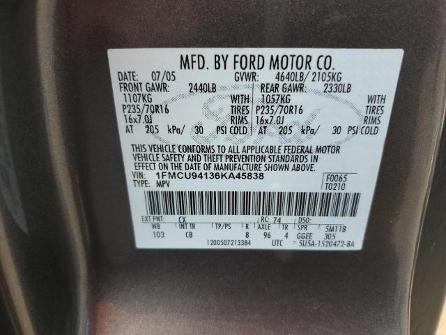 Photo 10 from auction – 2006 FORD ESCAPE LIM with VIN 1FMCU94136KA45838