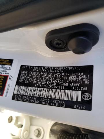 Photo 10 from auction – 2017 TOYOTA CAMRY LE with VIN 4T1BF1FKXHU351293