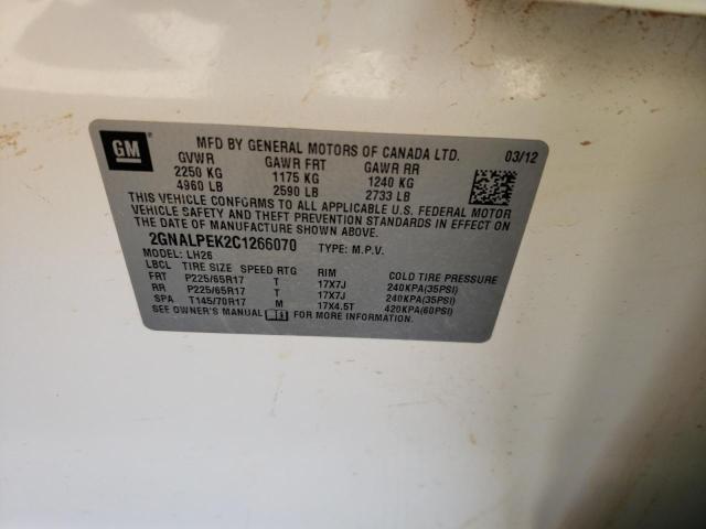 Photo 10 from auction – 2012 CHEVROLET EQUINOX LT with VIN 2GNALPEK2C1266070