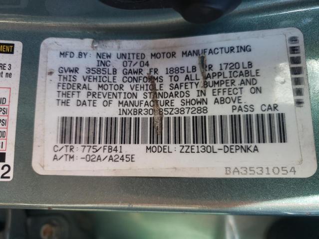 Photo 10 from auction – 2005 TOYOTA COROLLA with VIN 1NXBR30E85Z387288
