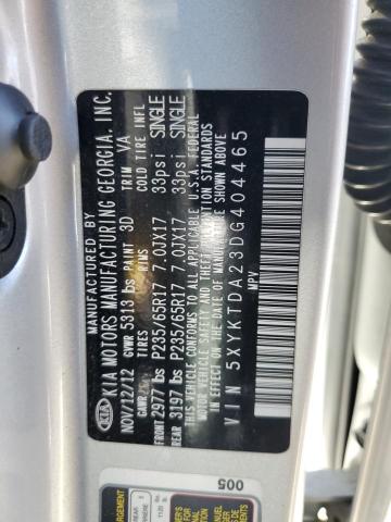 Photo 10 from auction – 2013 KIA SORENTO LX with VIN 5XYKTDA23DG404465