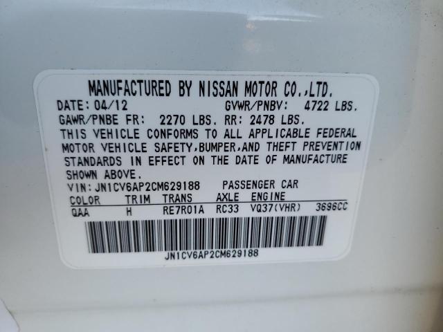 Photo 10 from auction – 2012 INFINITI G37 BASE with VIN JN1CV6AP2CM629188