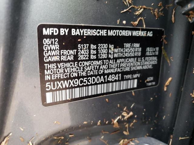 Photo 10 from auction – 2013 BMW X3 XDRIVE2 with VIN 5UXWX9C53D0A14841