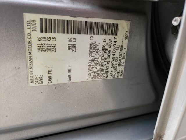 Photo 10 from auction – 2010 NISSAN ALTIMA BAS with VIN 1N4AL2AP7AN405947