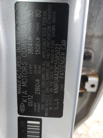 Photo 10 from auction – 2012 KIA FORTE EX with VIN KNAFU4A23C5585022